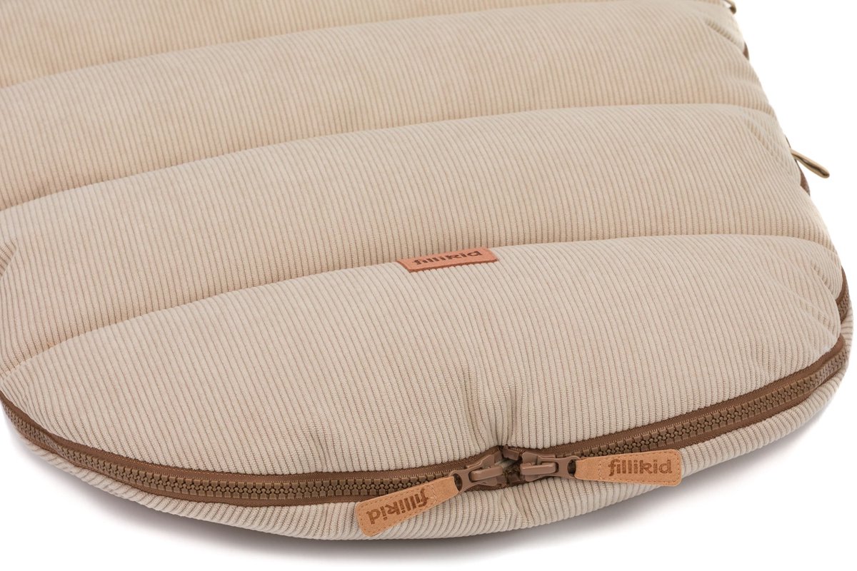 Winter voetenzak kinderwagen en buggy Teddy - Thermo - Waterafstotend - Ritssluiting - Corduroy - Nature - Fillikid – foto 6