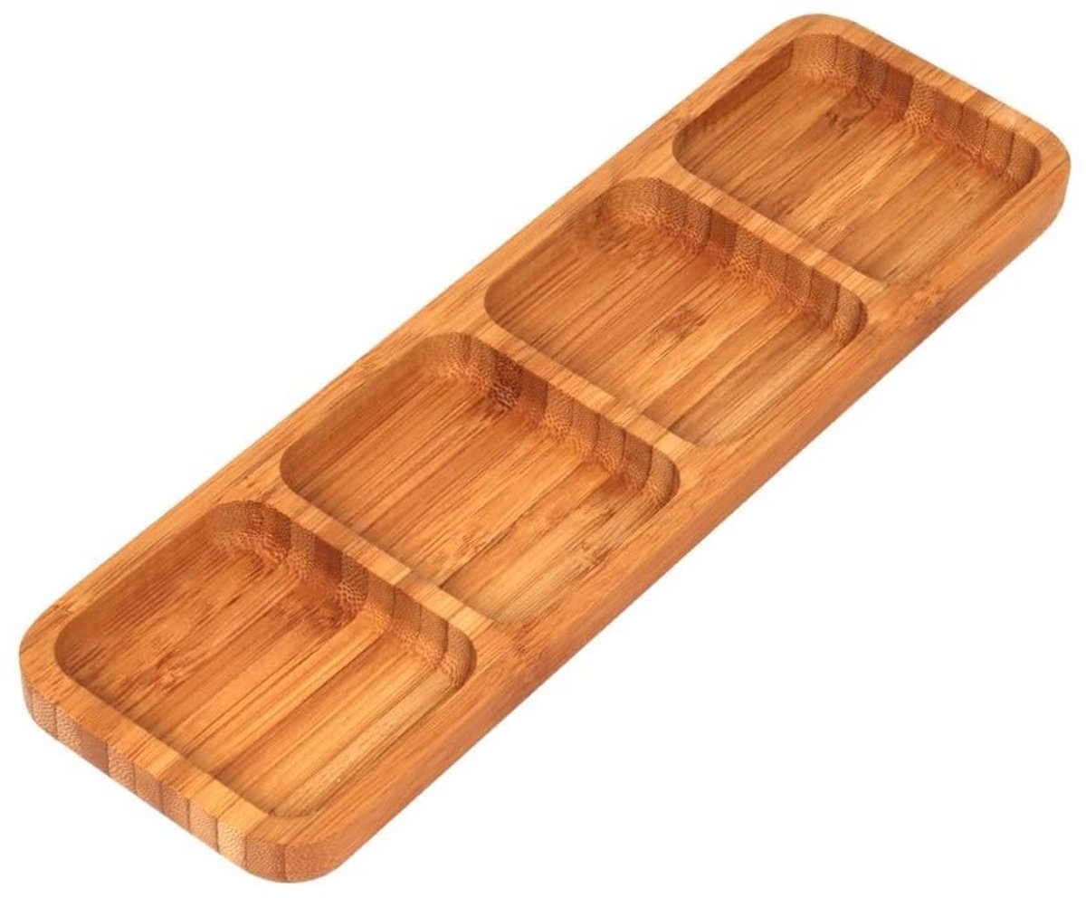 Eco-vriendelijke dubbele set houten borden en bamboe snackkommen