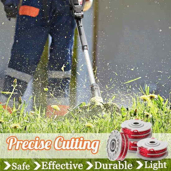 Grastrimmer spoel en lijn - geschikt voor Flymo FLY021/513937190 - grasmaaier vervangende spoel - dubbele lijn autofeed grastrimmer draad string - grastrimmer - dubbele autofeed - nylon - Φ1,5 mm - 11m - vervangende grastrimmer spoelen - 4 STUKS — afbeelding 2
