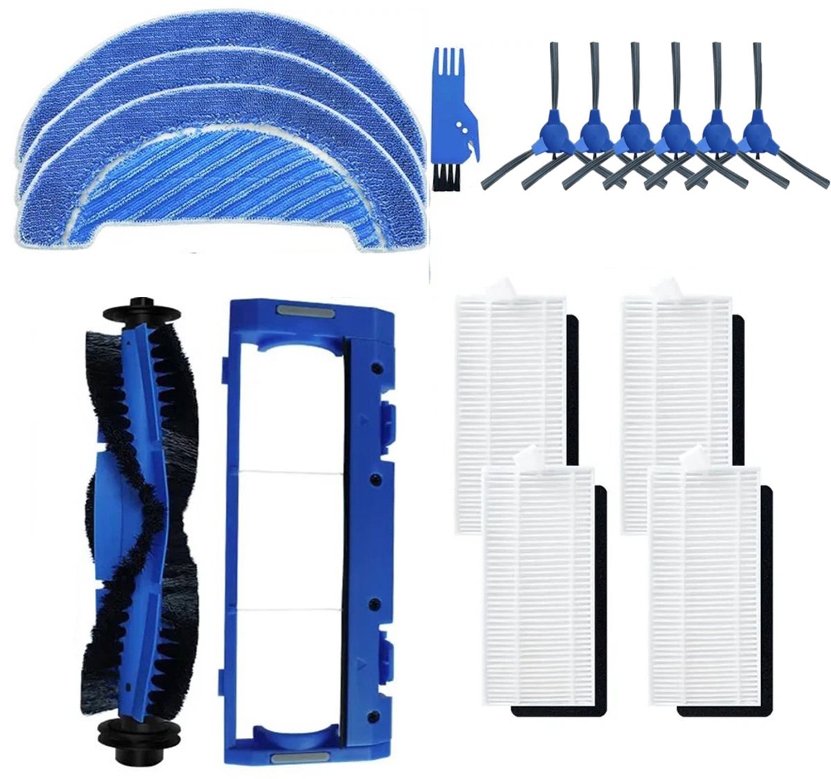 Reserveaccessoires en onderdelen - geschikt voor Cecotec Conga 1790 - 1090 - 990 - voor robotstofzuiger - VOOR Robotstofzuiger - Accessoireset - Vervangende - 16 stuks