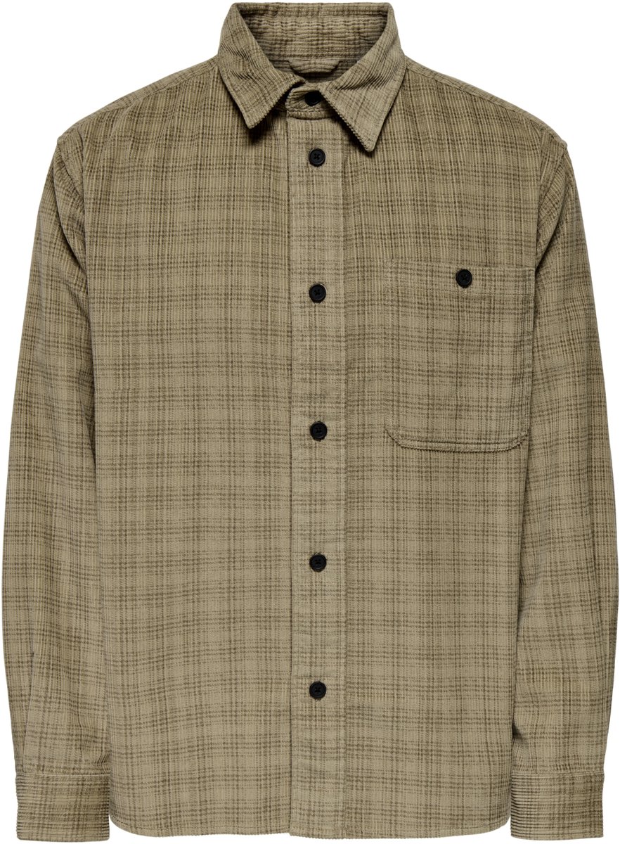 Only & Sons Overhemd Onswaleed Corduroy Overshirt 0345 N 22034467 Chinchilla Mannen Maat - L
