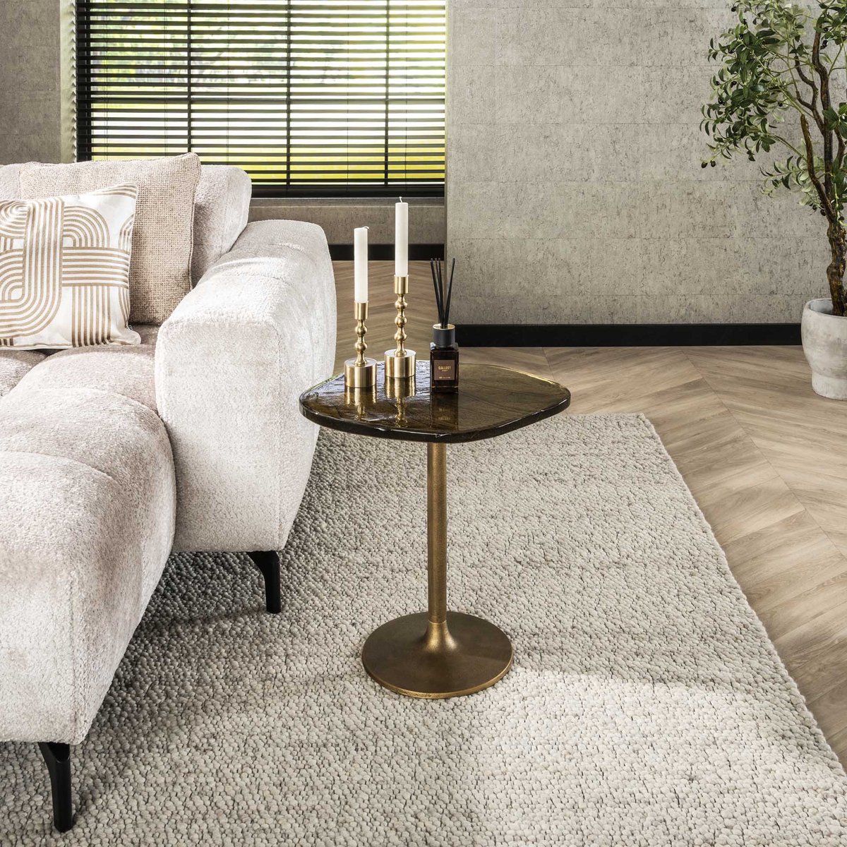 Dimehouse Bijzettafel Aurum Antiek Goud 50 cm