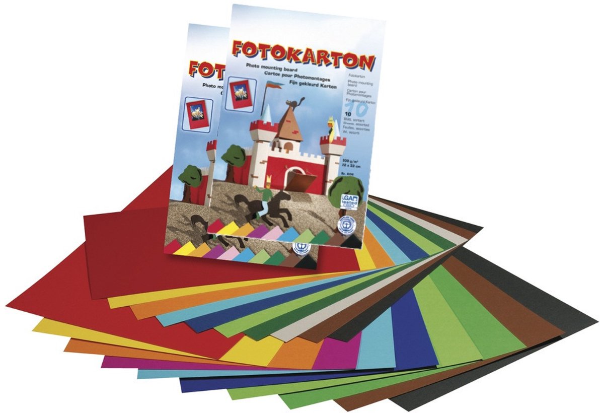 Rayher hobby Fotokarton in A3 formaat - 20x vellen - verschillende kleuren - 300 grams