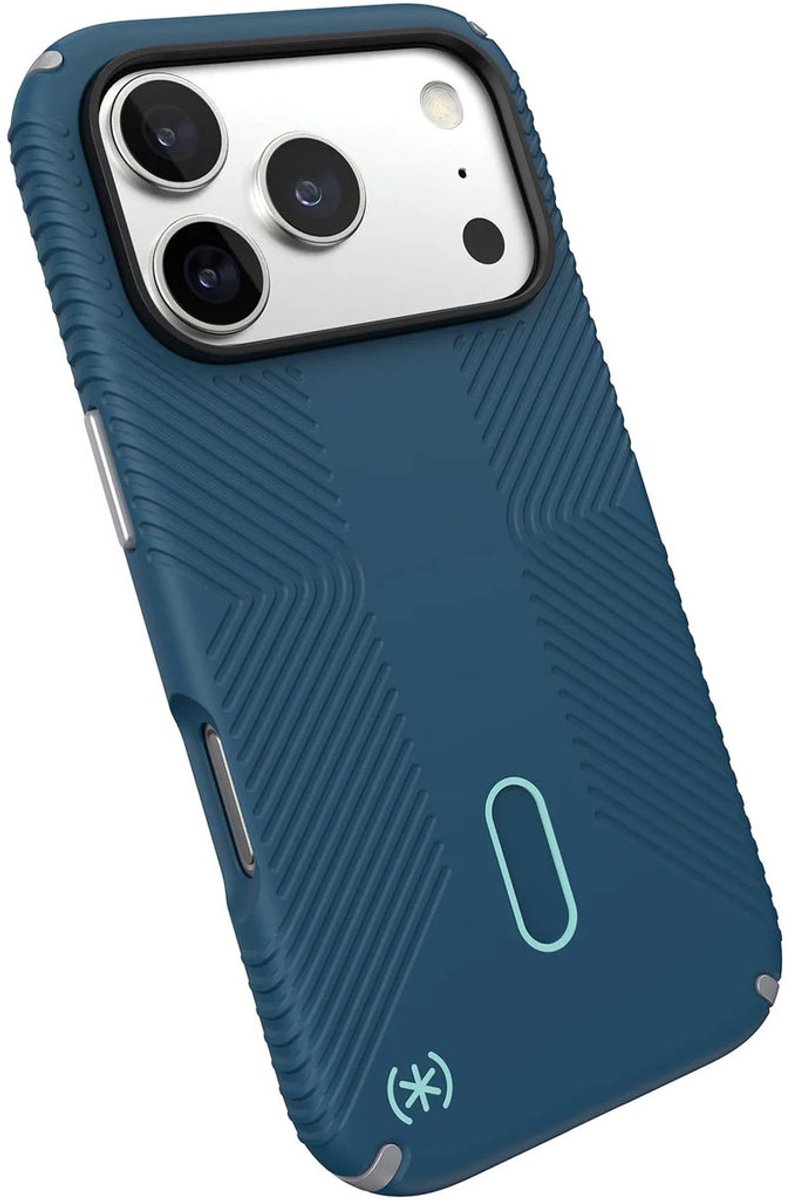 Speck hoesje geschikt voor Apple iPhone 17 Pro - Ultieme Bescherming en Grip - Luxe Soft-touch Afwerking - Valbescherming gecertificeerd tot 4 meter - Microban Antibacterieel - Presidio2 Grip lijn - Blauw