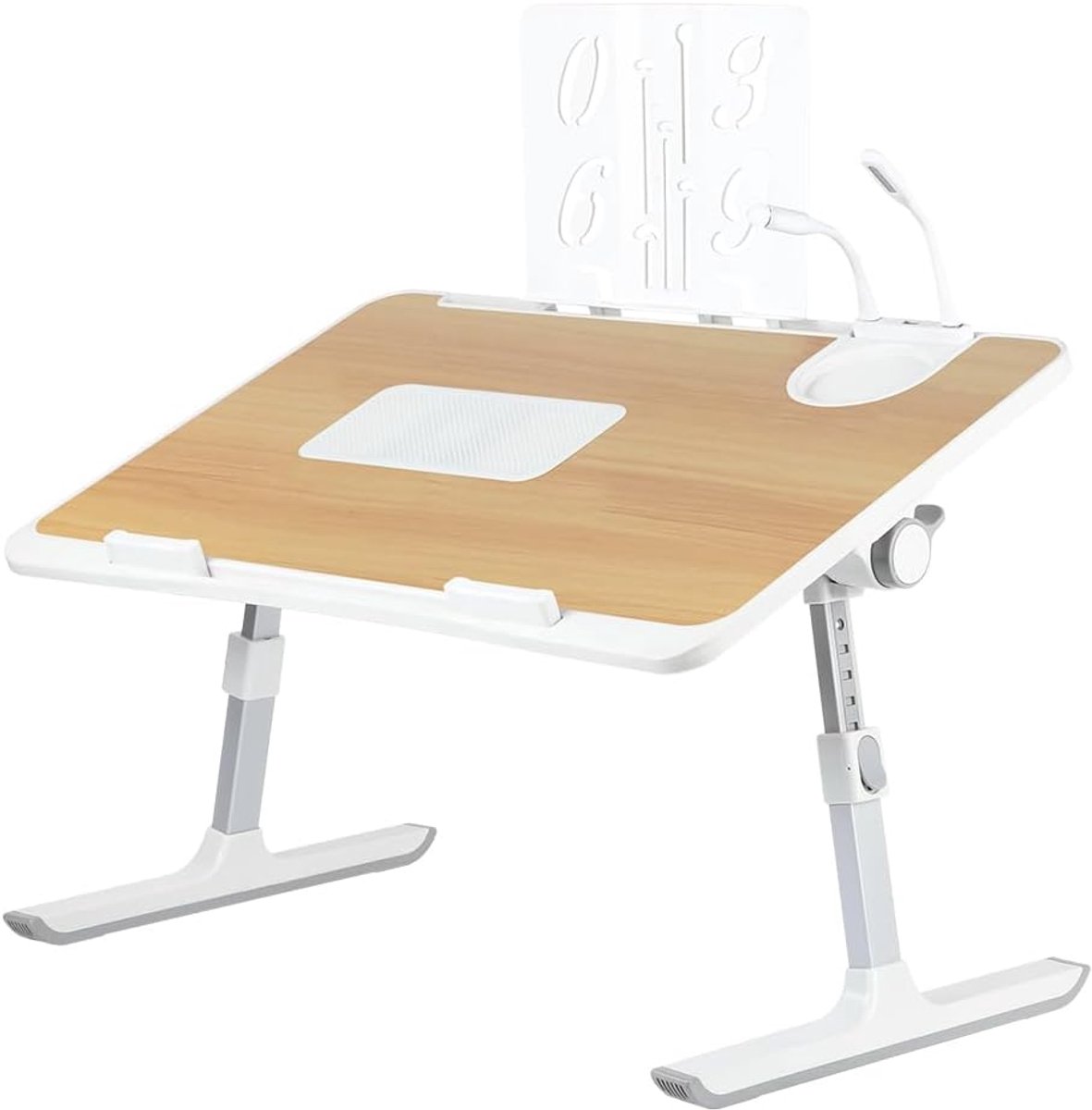 Verstelbare opvouwbare bedtafel voor laptop met koeler en USB-poorten