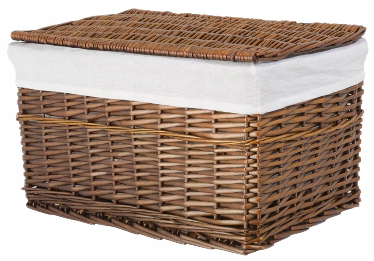 Rieten manddoos met Wengé voering 58x43x35cm