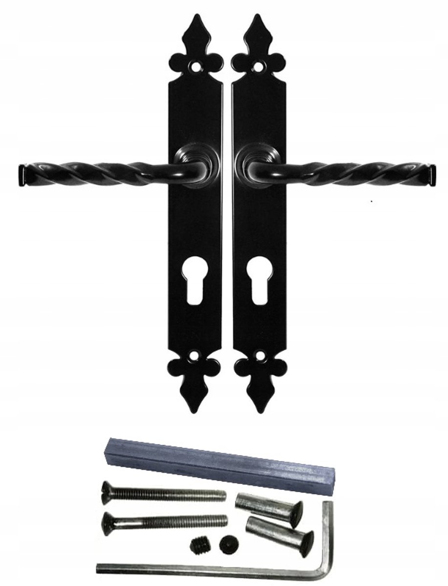 Zwarte Deurklink voor Poorten & Deuren - 90mm Hartafstand