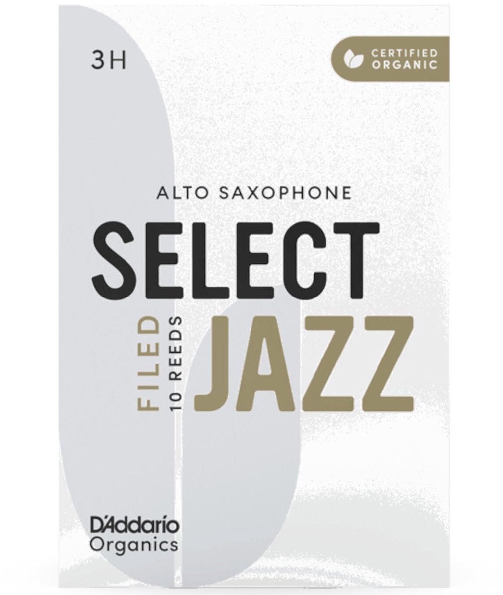 D'Addario Woodwinds Organic Sel. Jazz Filed Alt 3H, Hard, 10er-Packung - Riet voor altsaxofoon