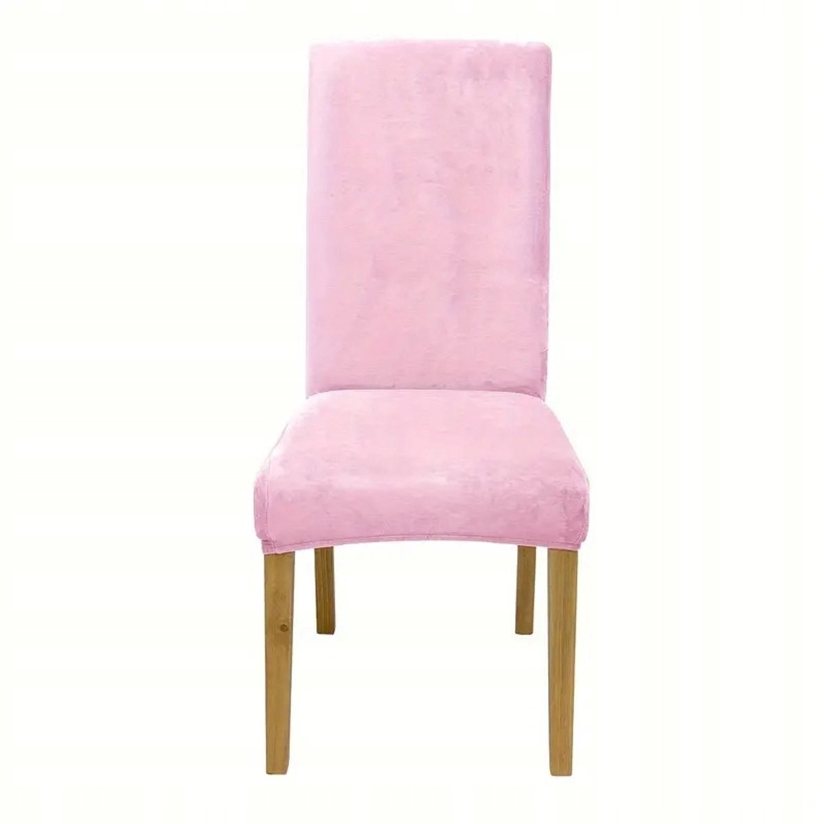 Elastisch Velours Stoelhoes - Poederroze