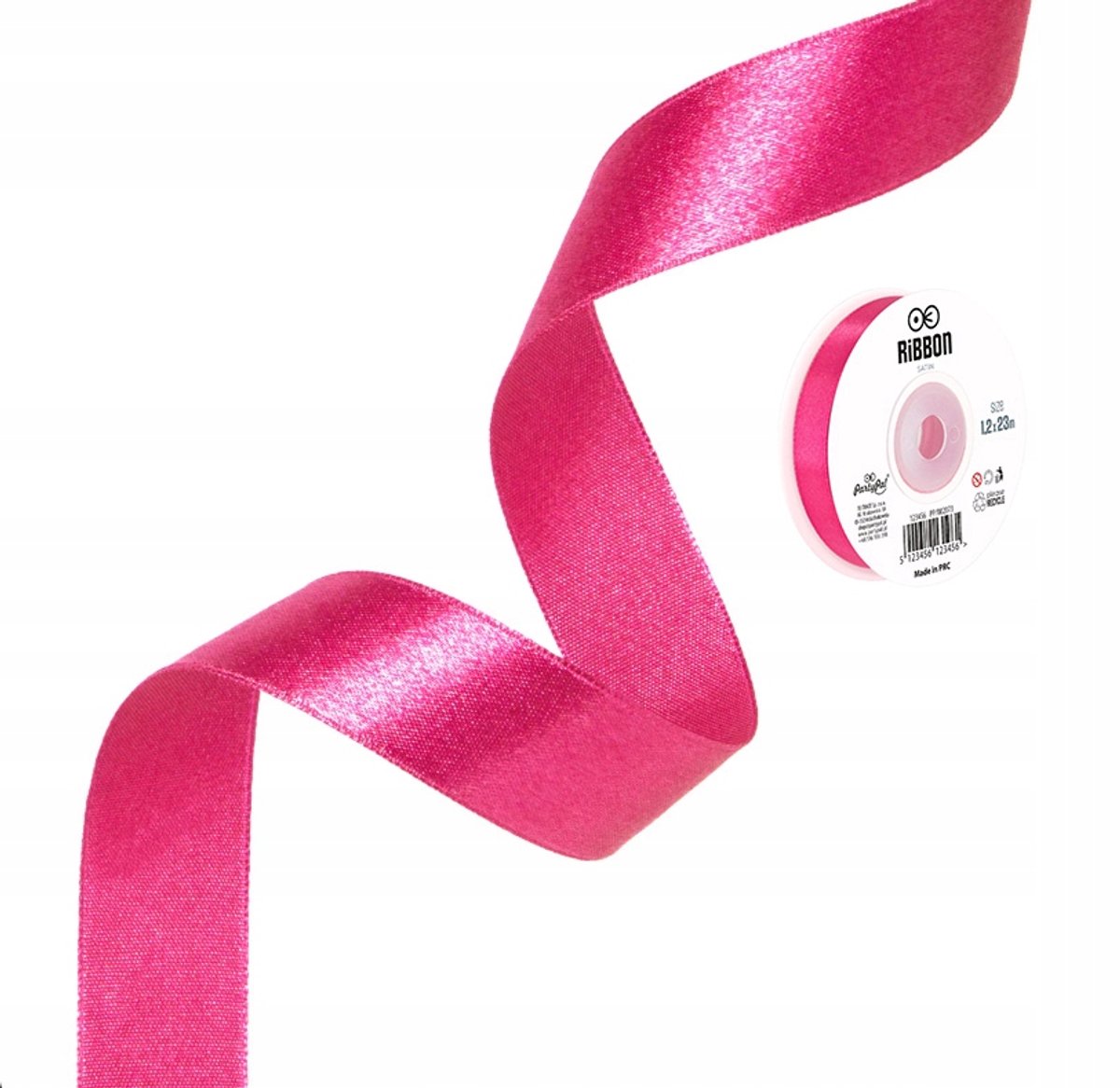 Rose Satin Lint 1,2 cm x 23 m - Decoratief cadeaulint