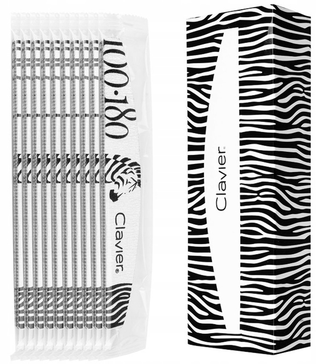 10x Nagelvijl manicurelaars Zebra 100/180 Hygiënisch Verpakt