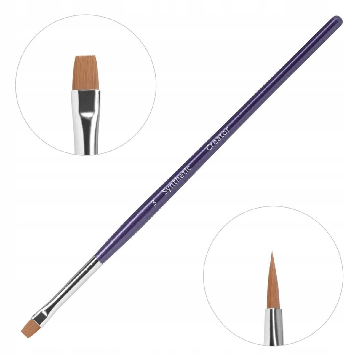 Creator Synthetic Penseel Wenkbrauwen Nr 03 Recht - Violette Handgreep