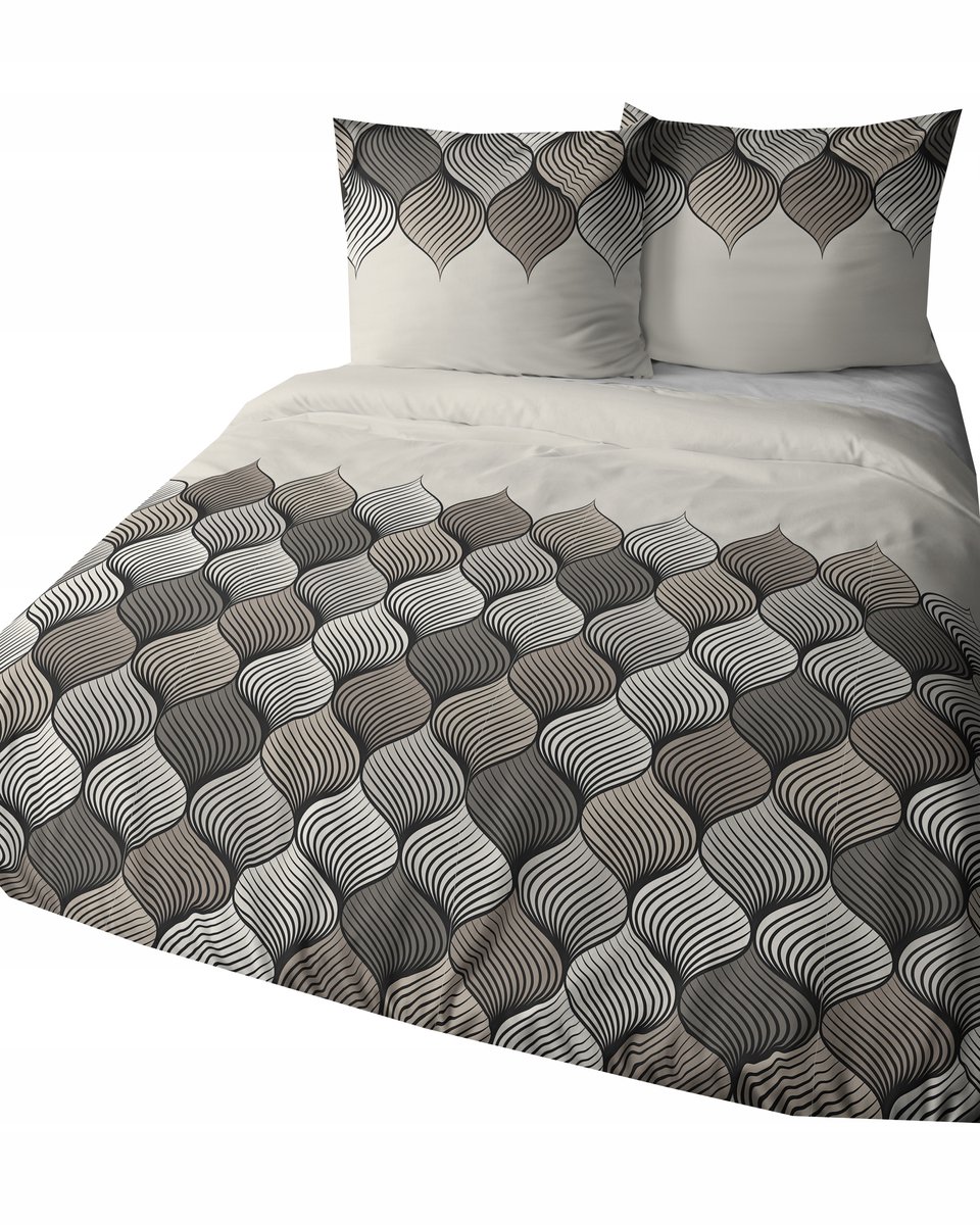 Katoenen Satijnen Dekbedovertrek Set 220x200cm - Beige/Bruin