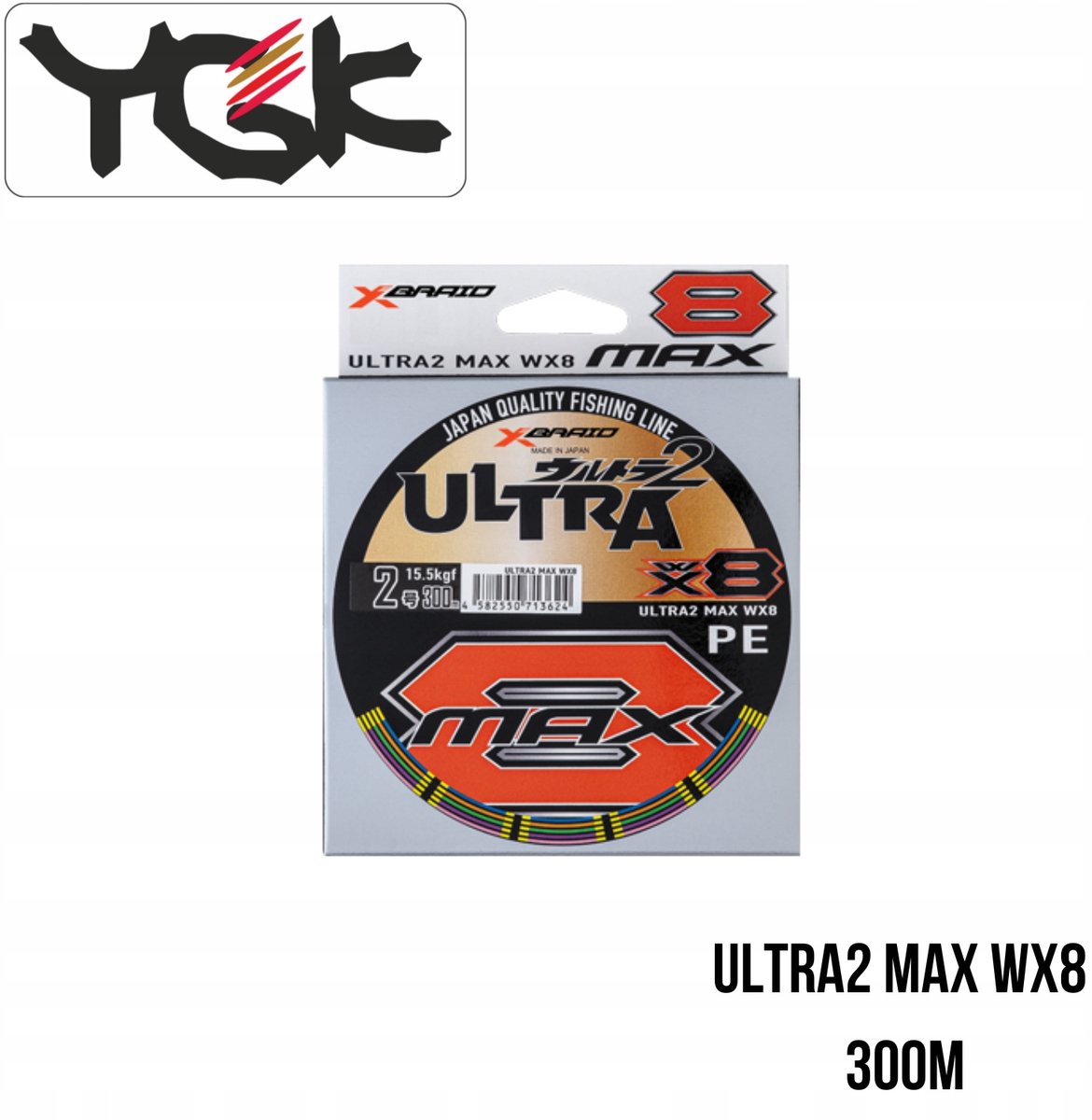 Ygk x-brid ultraid2 Max8 en Lijn #0.8 300m 15lb