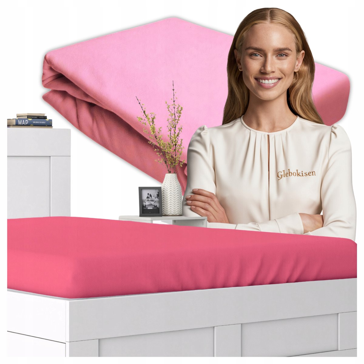 Jersey Hoeslaken met Elastiek 200x220cm - Zacht Roze