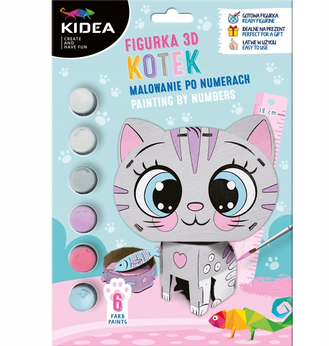 Kidea 3D Katje Schilderen op Nummer Knutselset