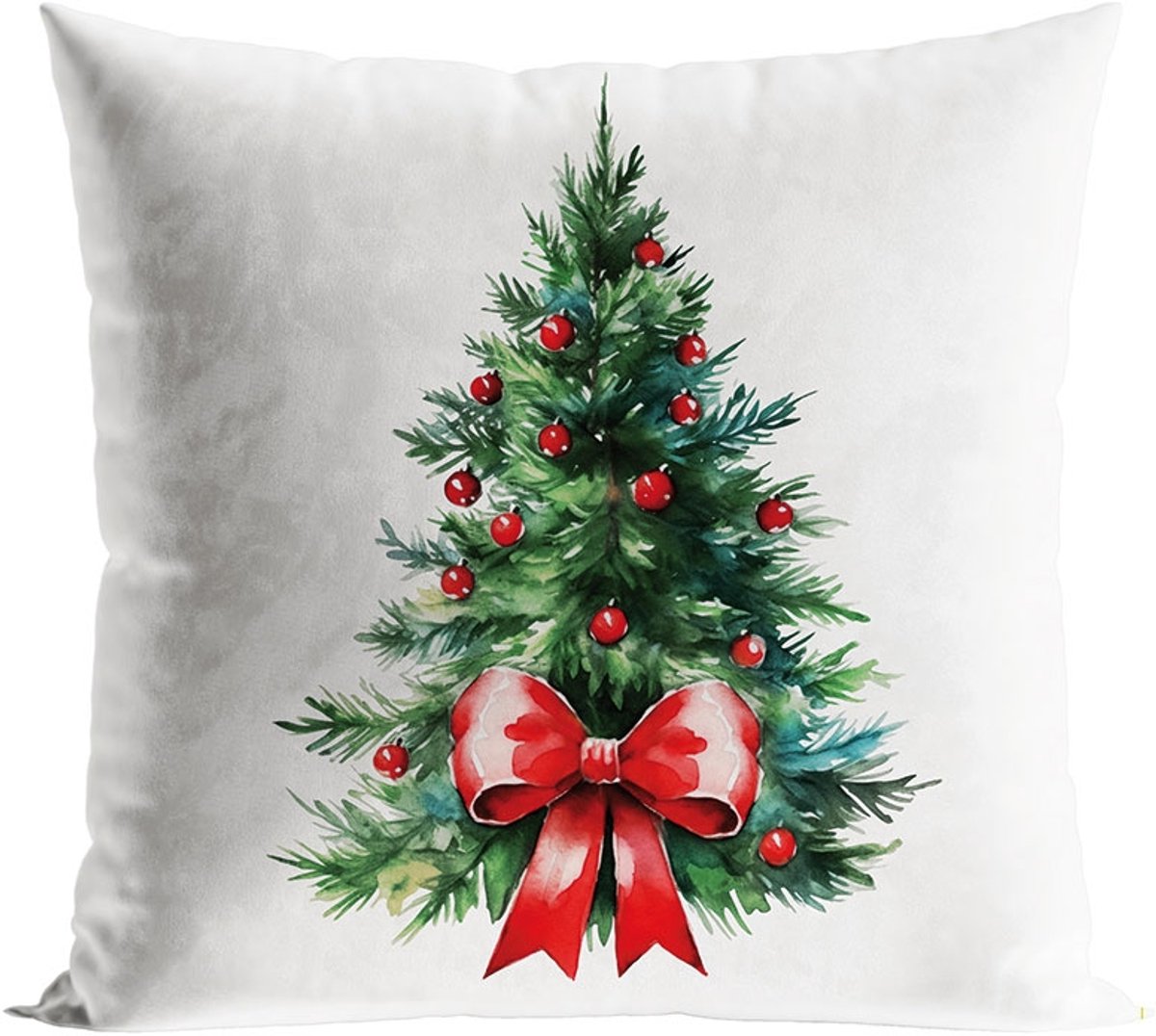 Kerstkussenhoes 40x40cm Kerstboom met Strik - Fluweel