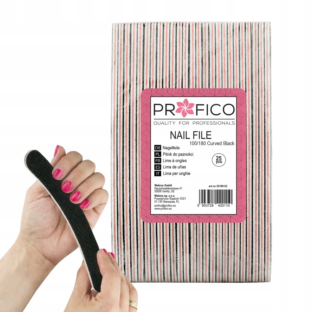Profico Nagelvijl 100/180 Banaan Zwart - 25 Stuks