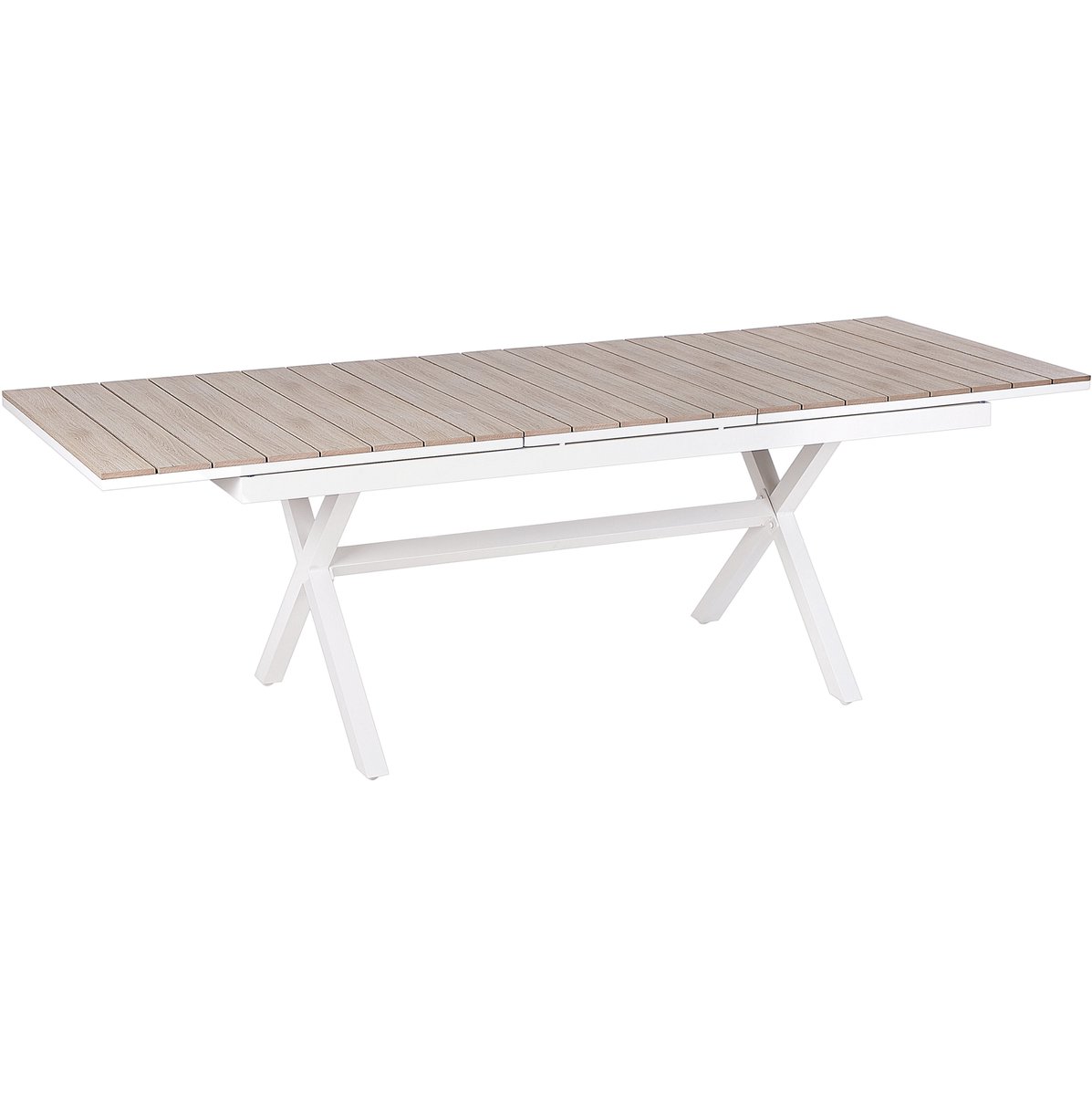 FANES - Eettafel uitschuifbaar - Wit - 184/244 x 90 - Aluminium