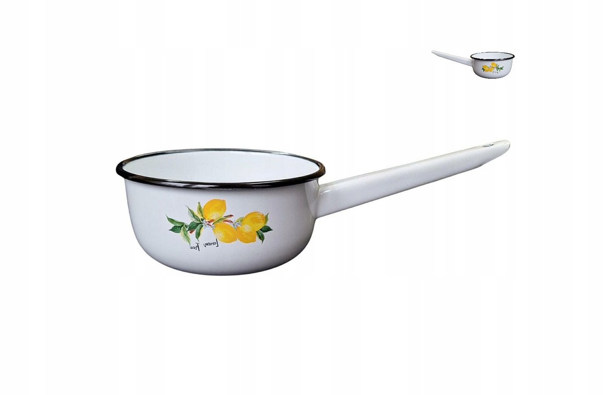 Degelijke Emaille Steelpan 1.5L - Citroen Design
