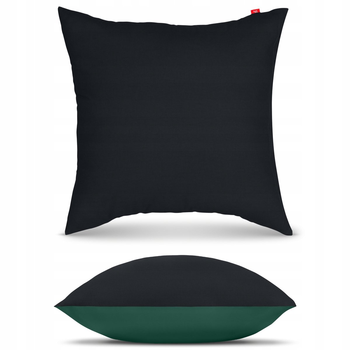 Katoenen Kussensloop 40x40cm - Zwart/Groen - 100% Katoen