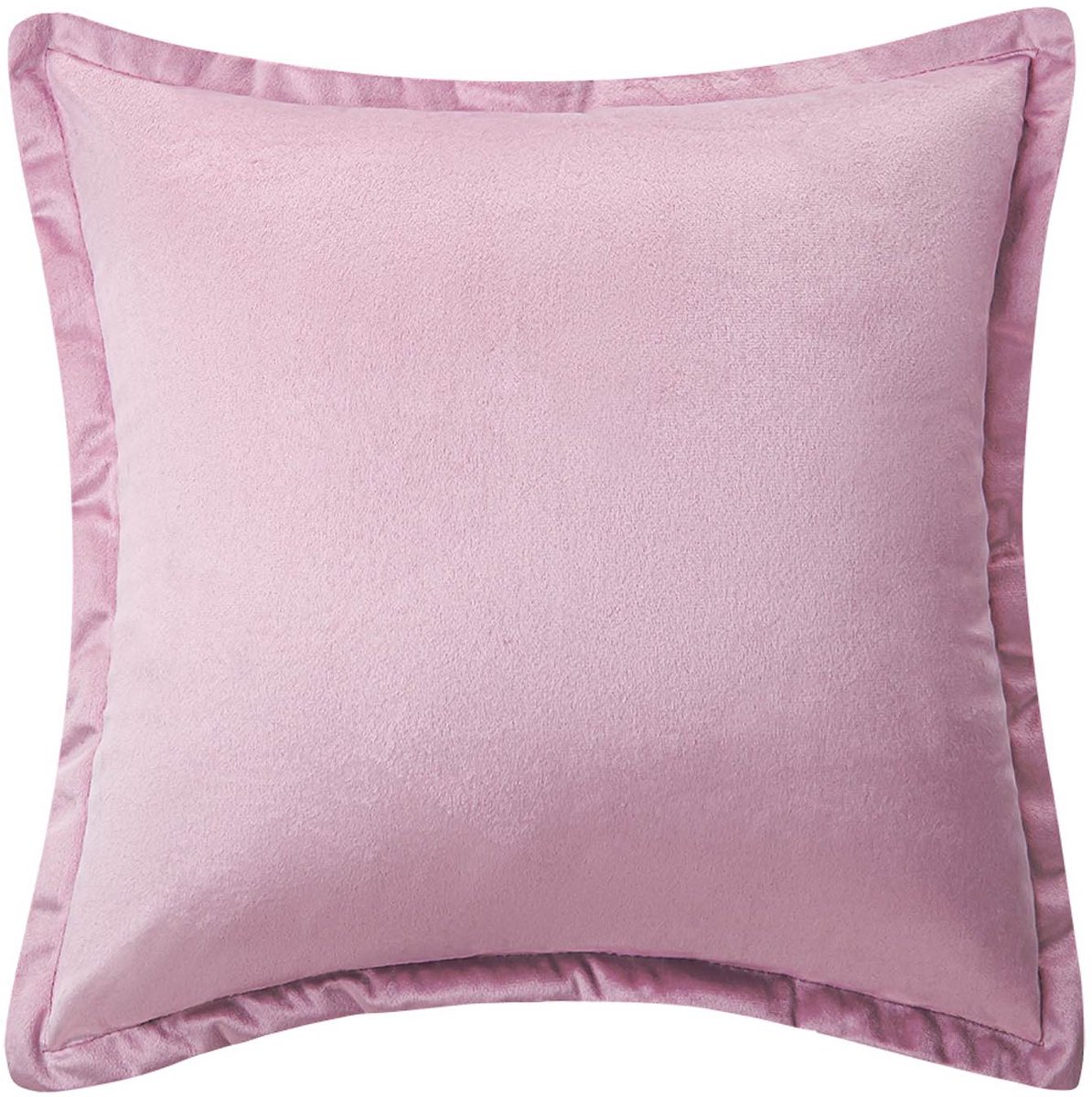 Zachte Velours Sierkussenhoes met Ruche - Poederroze - 40x40 cm