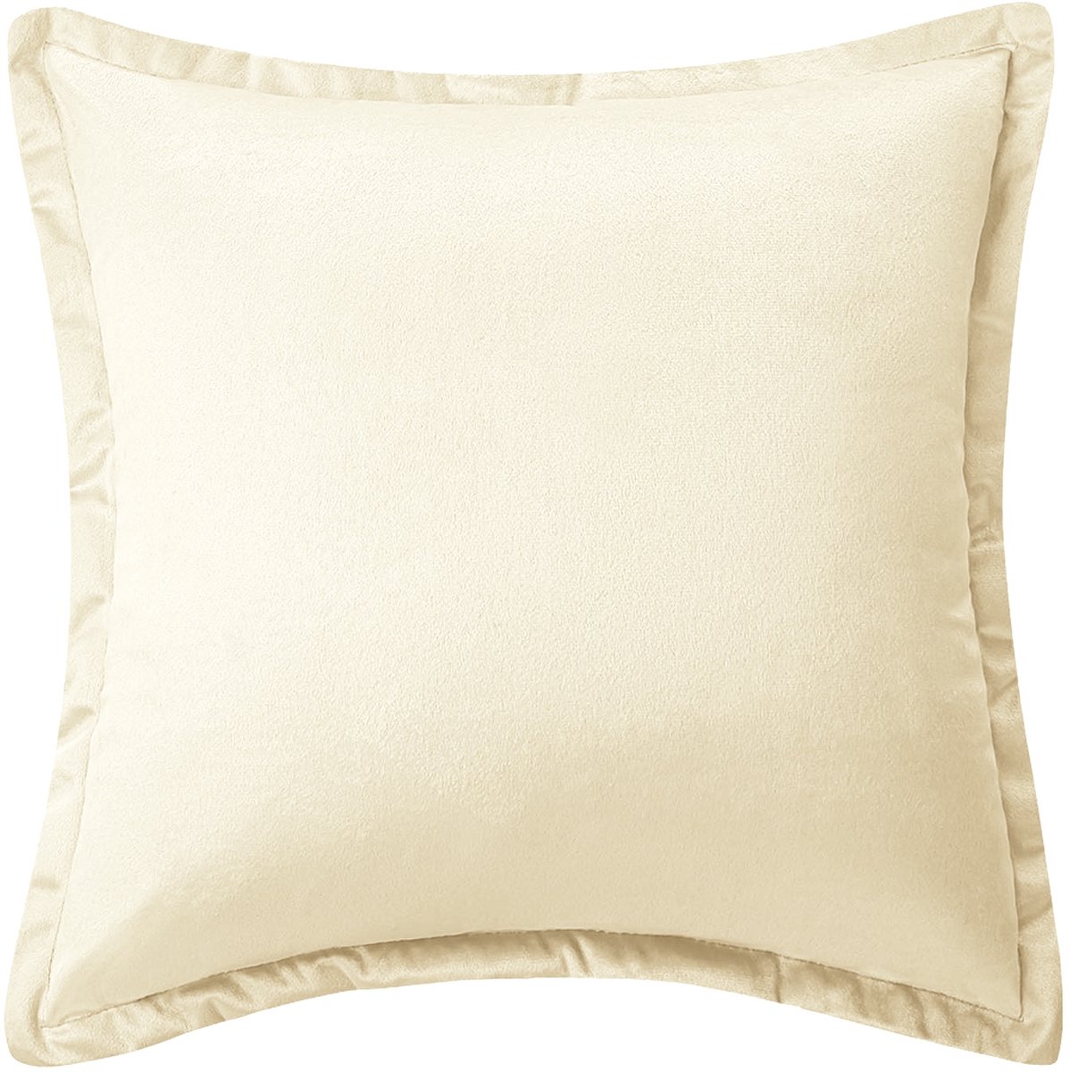 Decoratieve Cussenhoes Fluweel met Ruche 40x40cm - Zacht Crème
