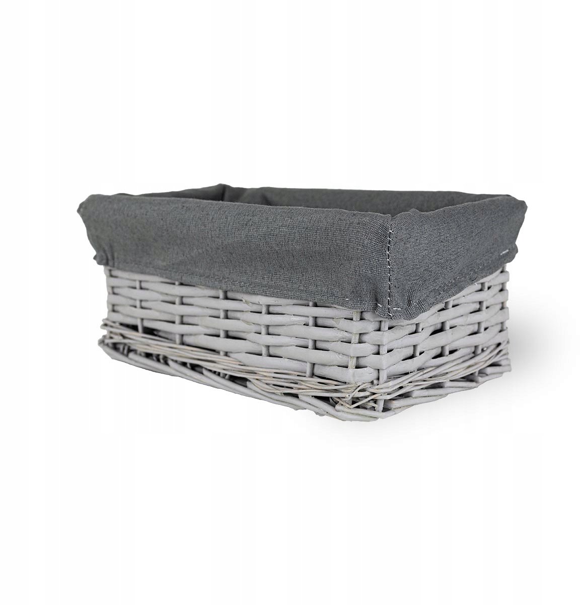 Grijze Vlechtmand 27x17x11cm - Decoratie & Cadeau