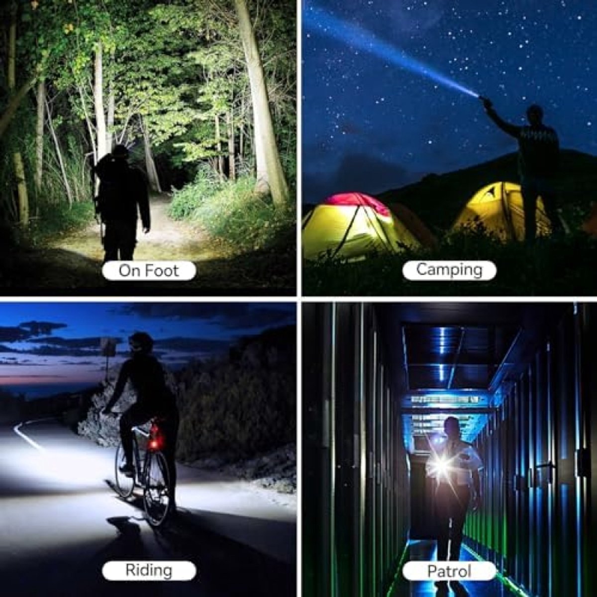 Krachtige Oplaadbare LED-Zaklamp – 10.000 Lumen, 2000mAh Accu – 3 Lichtmodi, IP65 Waterdicht & Valbestendig – Compact, Draagbaar & USB-C Oplaadbaar – Ideaal voor Kamperen, Onderhoud & Noodverlichting — cadeau in Sport & Outdoor - foto 6