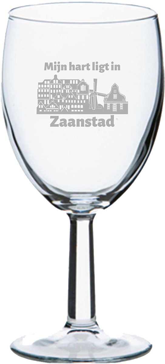 Gegraveerde wijnglas 24,5cl Zaanstad