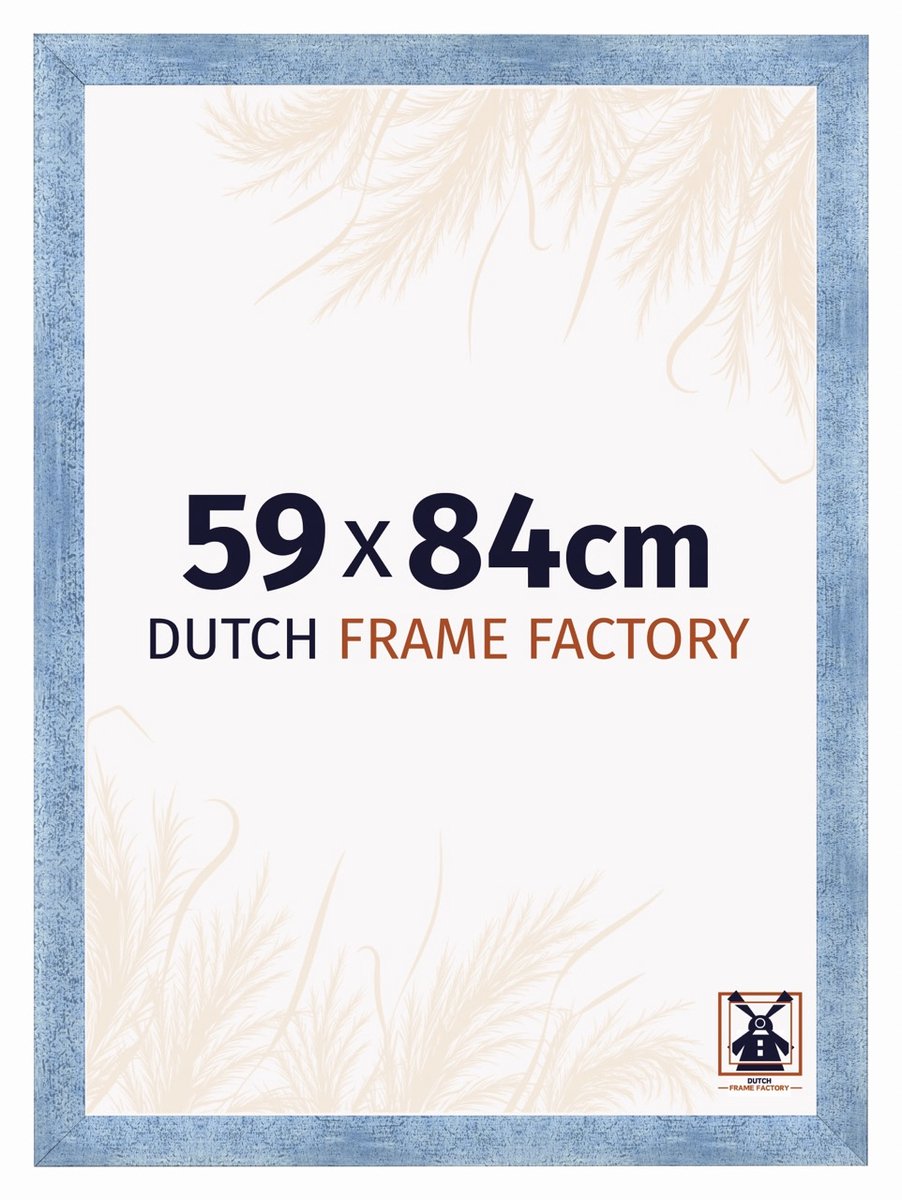 Dutch Frame Factory Fotolijst 59x84 cm - MDF - Helder Blauw Geveegd - Praag