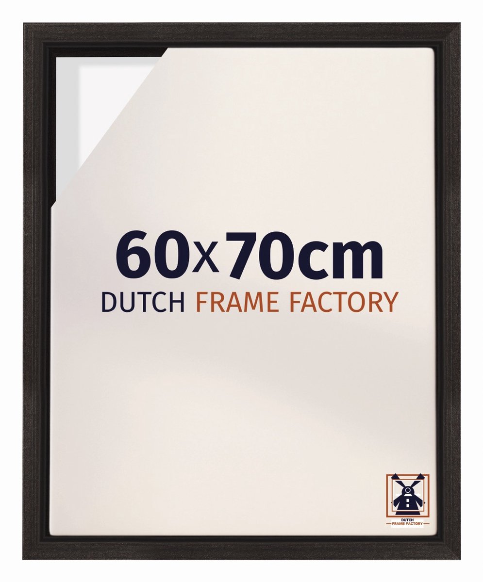 Dutch Frame Factory Baklijst 60x70 cm - Eiken Donker - Geschikt voor Canvasdoek - MDF Baklijst Lausanne