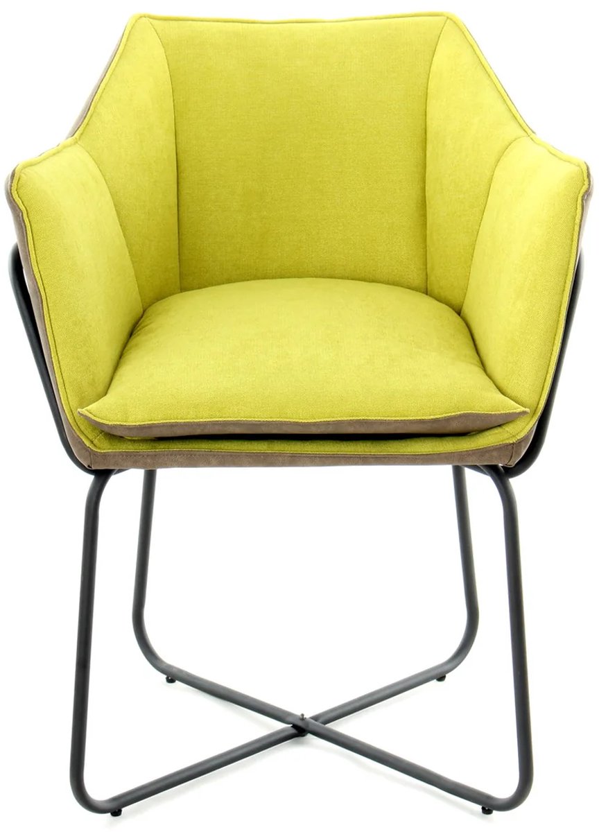 Kayoom Marietta Lounge Stoel| Eetkamerstoelen| Woonkamer, Eetkamer| Hoog Zitcomfort |Groen/Taupe