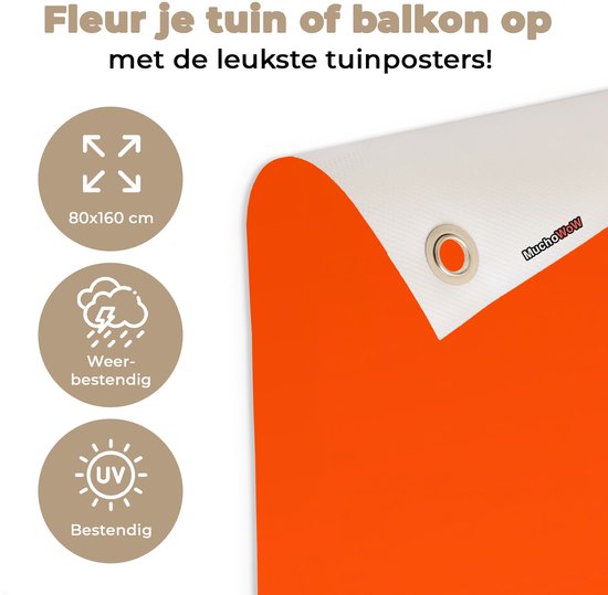 Tuinposter 80x160 cm - Tuindecoratie 3-2 - Poster voor in de tuin - Buiten decoratie - Schutting tuinschilderij - Tuindoek muurdecoratie - Wanddecoratie balkondoek