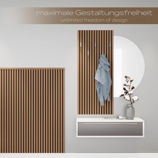 Adeqo Akoestische wandpanelen Natuurlijk Eiken 300 x 60 cm 3 zijdig | Bouwmarkt Nederland
