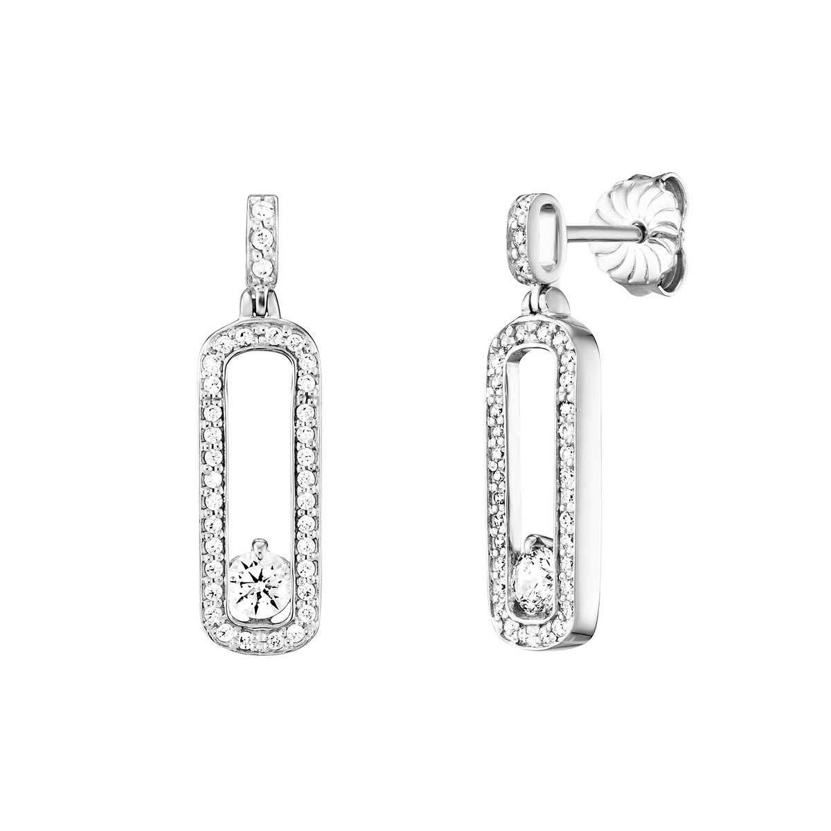 Julie Julsen Ohrstecker 925 Silber rhodiniert Zirkonia weiß