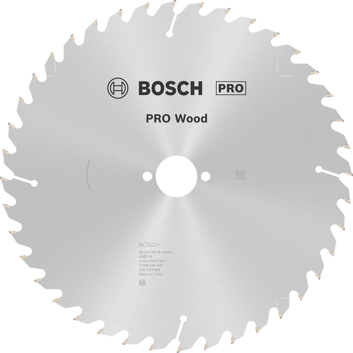 Bosch PRO Wood cirkelzaagblad, 254 x 2,8 x 30 mm