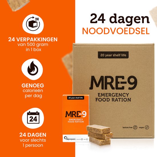 MRE-9 Noodrantsoen - 24 dagen - 20 Jaar Houdbaar - Extra Vitaminen - Lactose vrij - Noodvoedsel — afbeelding 5