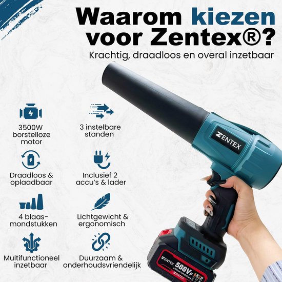 Zentex Turboblazer 3500W - Bladblazer - Stofblazer- Jet Blower - Turbo Fan - Luchtblazer - Air Duster - Waterblazer van Merkloos	 — afbeelding 2