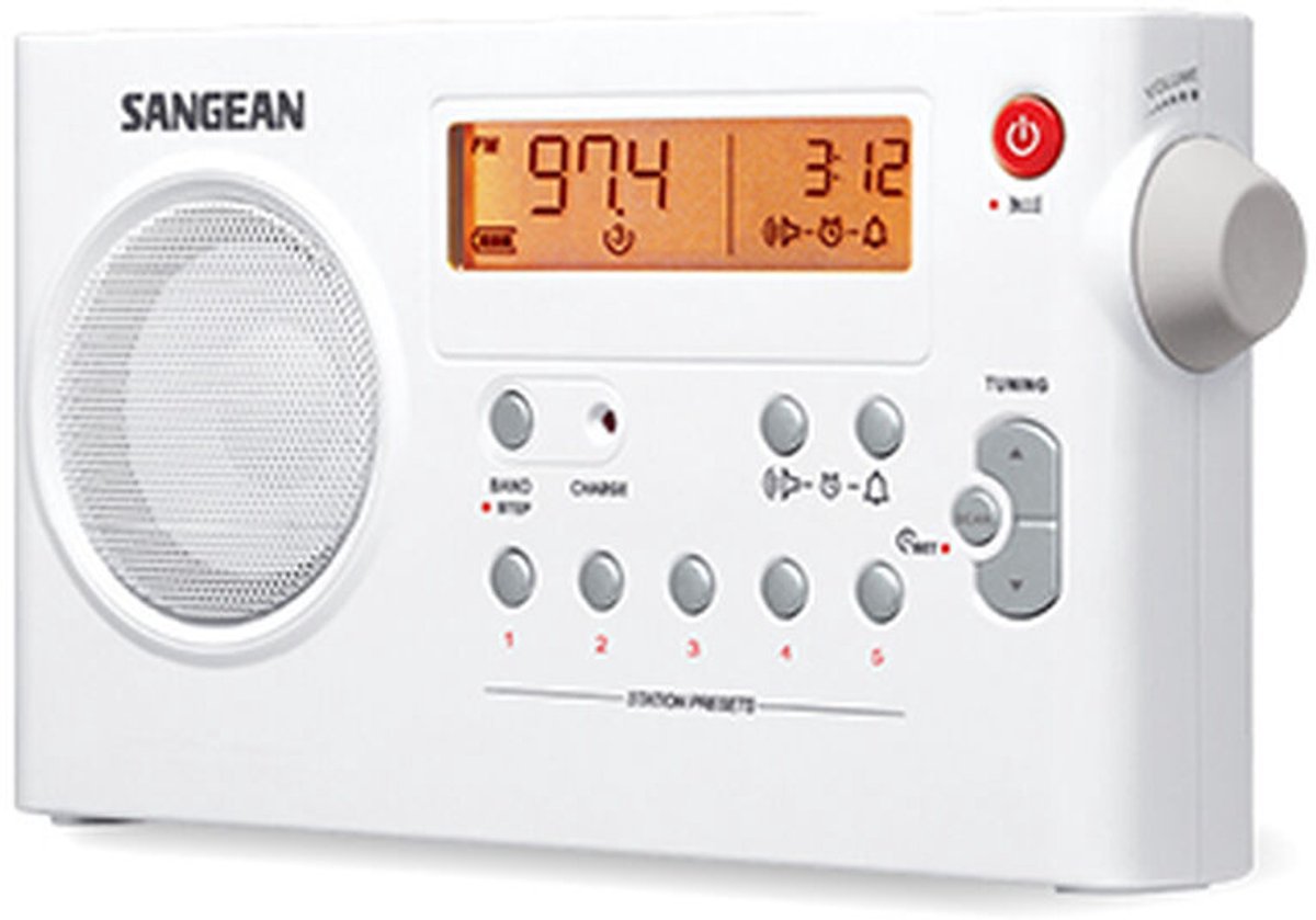 Sangean PRD7PACK - Draagbare radio met adapter - Wit
