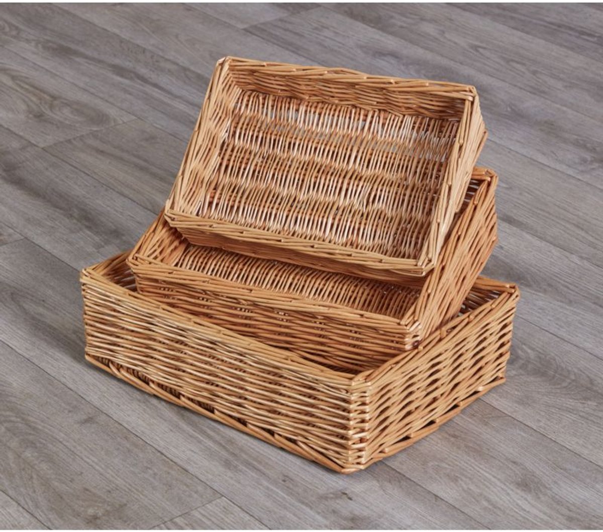 Cosy mini opbergmand dienbladen 6 stuks buff wilg.