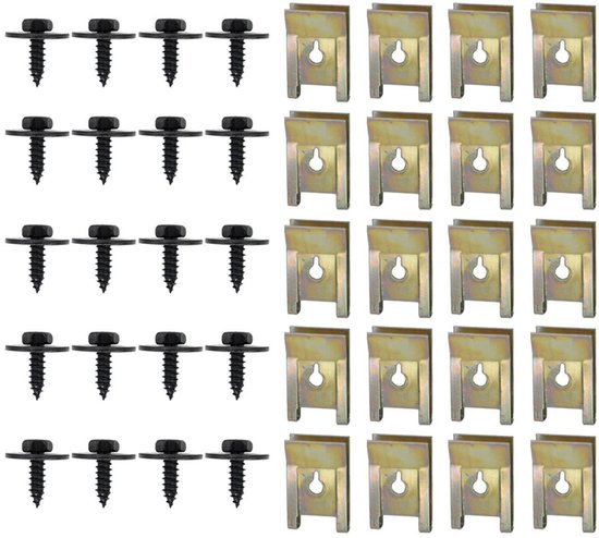 NICAVKIT Auto U Type Moerclip Assortiment, 160 Stuks Metalen Clipmoeren Roestvrij Stalen Plaatmoeren Voor De Interieurdecoratieplaat Van Het Voertuig 685115493