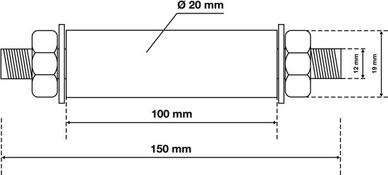 Kraftmann 80949 - Asenset voor kruiwagenwiel - Ø 20 mm van Merkloos	 — afbeelding 2
