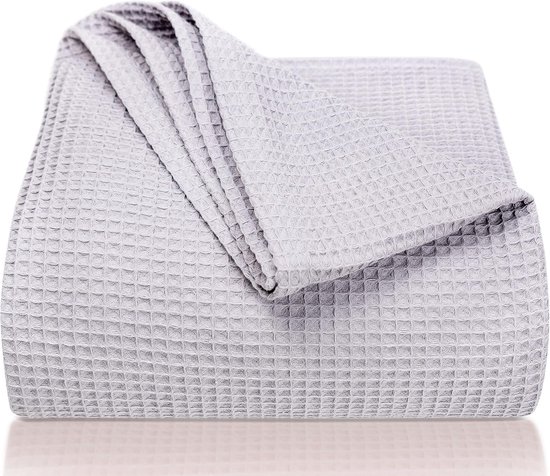 Luxe XXL Sprei 220 x 240 cm - Wafelpiqué Katoen - Ideale Lichte Zomer