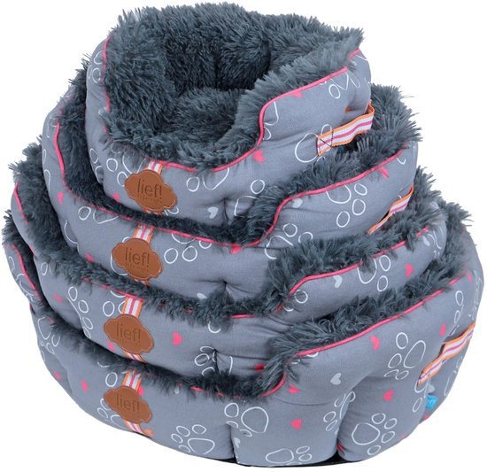 Lief! dierenmand girls grijs/roze 40 cm van lief! — afbeelding 4