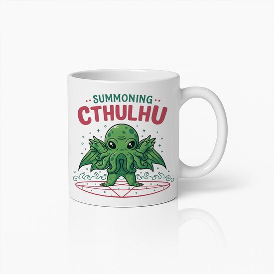 Summoning Cthulhu Koffiemok 330ml – Grappige Lovecraft Mythos Mok – Uniek Cadeau voor Horror, Fantasy & Geek Fans