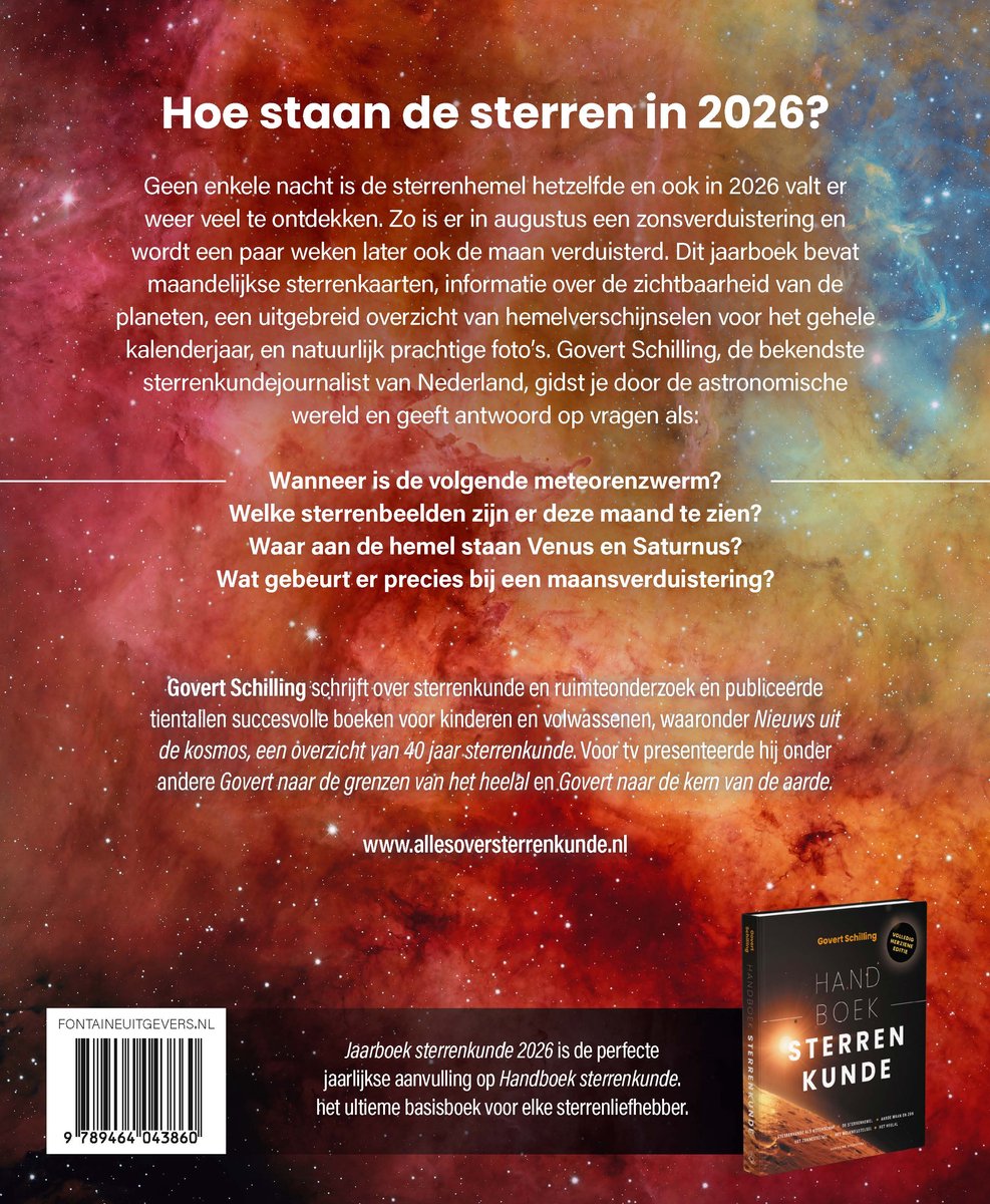 Jaarboek Sterrenkunde 2026 - back cover