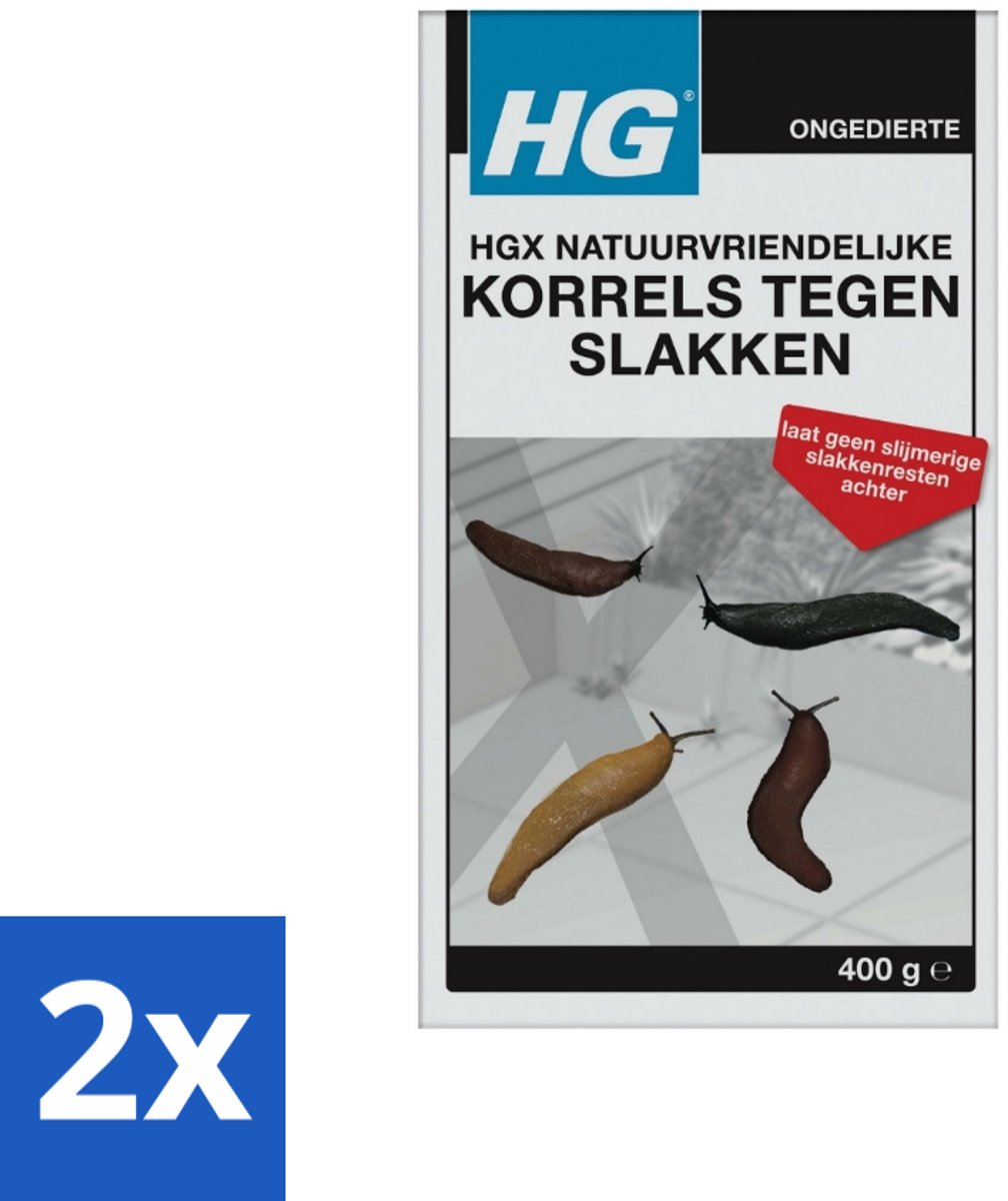 2 x HG X Natuurvriendelijke Korrels Tegen Slakken 400 gr - Slakken Bestrijding - Natuurlijke Korrels - Slakkenwering - Tuinbescherming - Diervriendelijk