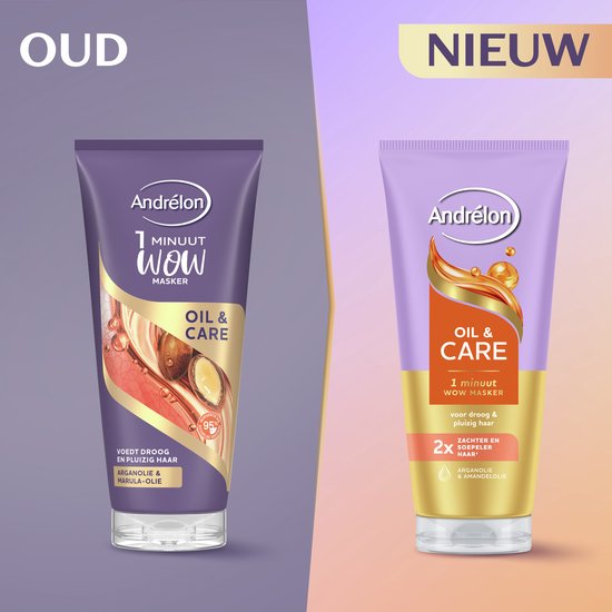 Andrélon - 1 Minuut WOW Haarmasker - Oil & Care - 6 x 180 ml