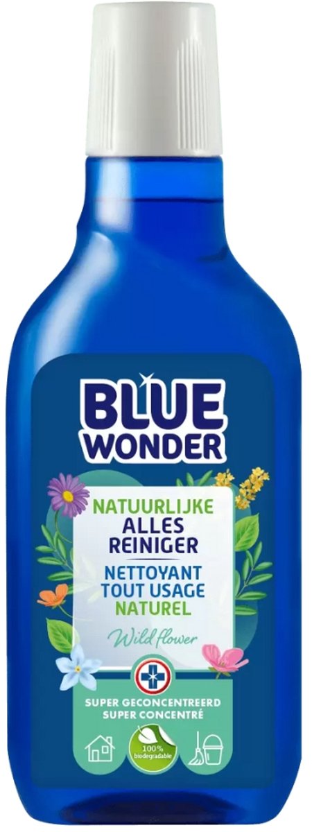 1 x Blue Wonder 100% Natuurlijke Allesreiniger Wild Flower 750 ml - Natuurlijke Reiniger - Biologische Reiniger - Allesreiniger - Keuken Reiniger - Badkamer Reiniger